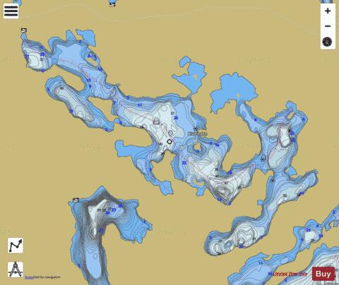 Blue Lake A depth contour Map - i-Boating App