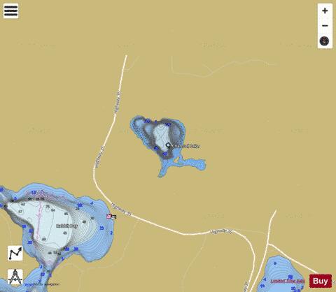 Charcoal Lake / Burnt Lake depth contour Map - i-Boating App