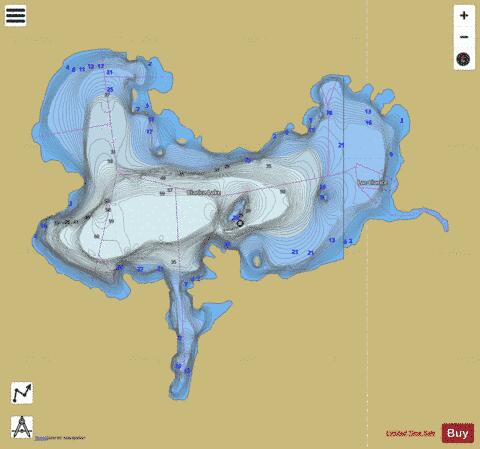 Clarice Lake depth contour Map - i-Boating App