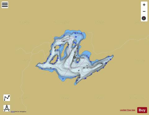 Draper Lake depth contour Map - i-Boating App