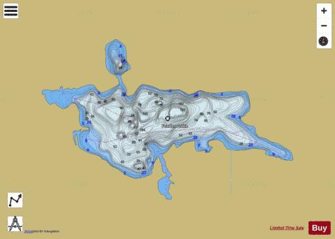 Fearless Lake depth contour Map - i-Boating App