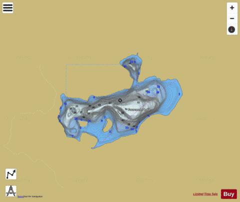 Fourcorner Lake depth contour Map - i-Boating App