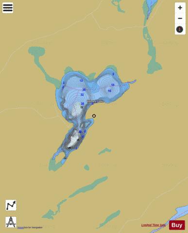 Harvey Lake depth contour Map - i-Boating App