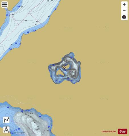 Hicks Lake depth contour Map - i-Boating App