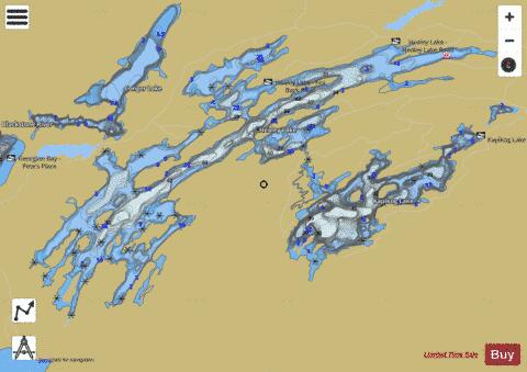 Healey Lake depth contour Map - i-Boating App