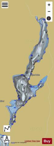Lyne Lake depth contour Map - i-Boating App