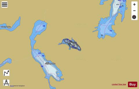 Mountain Lake Burleigh depth contour Map - i-Boating App