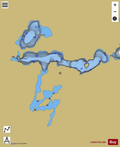 Ord Lake + Moose Lake depth contour Map - i-Boating App