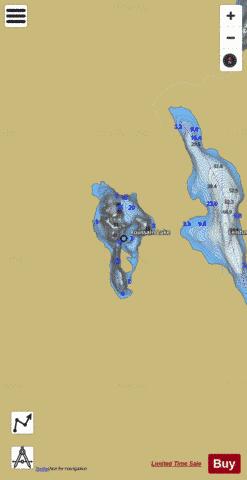 Roussain Lake/Island Lake depth contour Map - i-Boating App