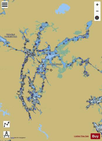 Smoothrock Lake depth contour Map - i-Boating App