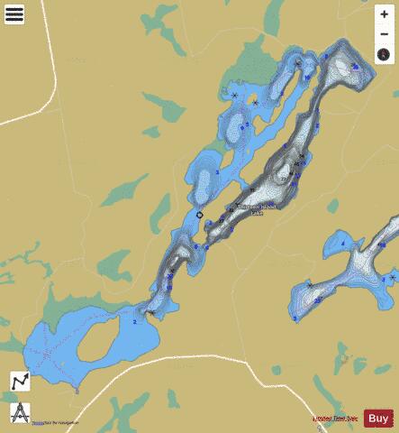 Thirteen Island Lake depth contour Map - i-Boating App