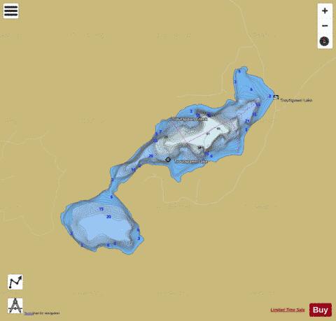 Troutspawn Lake depth contour Map - i-Boating App