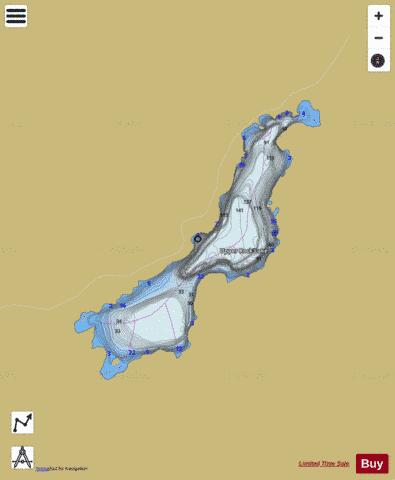 Upper Rock Lake depth contour Map - i-Boating App