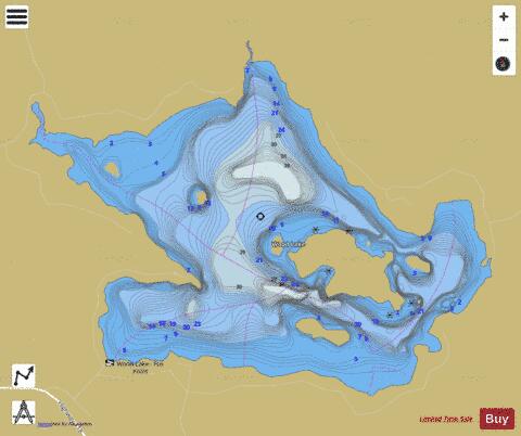 Wood Lake depth contour Map - i-Boating App