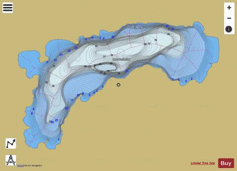 Bachelor Lac depth contour Map - i-Boating App