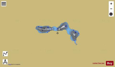 Croche Lac B depth contour Map - i-Boating App