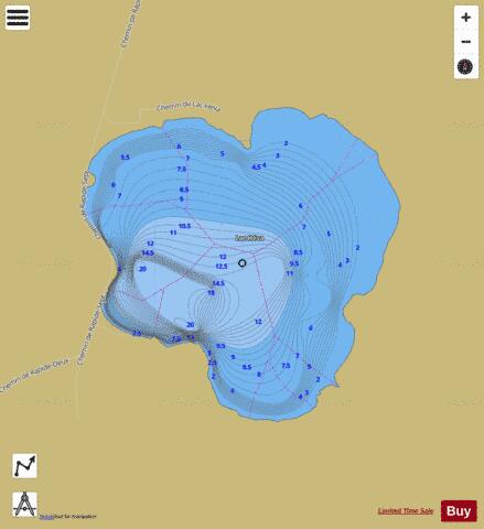 Heva Lac depth contour Map - i-Boating App