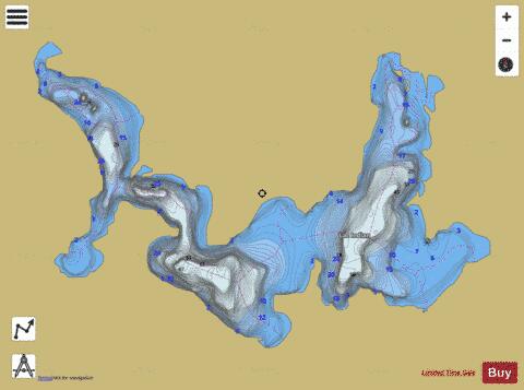 Indian Lac depth contour Map - i-Boating App