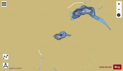 Lac Gordon depth contour Map - i-Boating App
