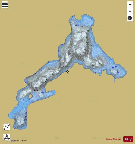 Lac Gravel depth contour Map - i-Boating App