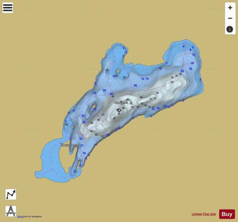 Lac Lynch depth contour Map - i-Boating App
