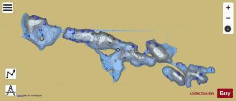 Lac Papineau depth contour Map - i-Boating App