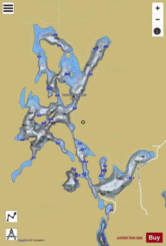 Lac Des Grandes Baies depth contour Map - i-Boating App