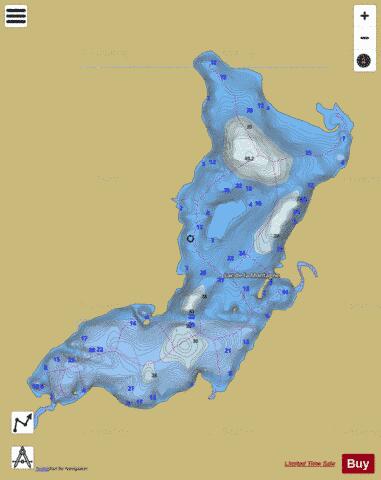 MONTAGNE DE LA depth contour Map - i-Boating App