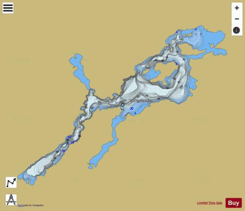 Pusticamica Lac depth contour Map - i-Boating App