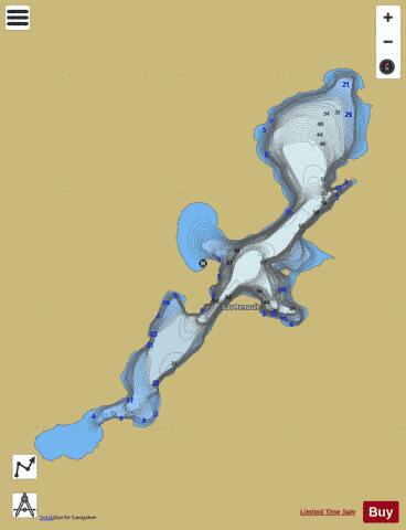 Renault Lac depth contour Map - i-Boating App