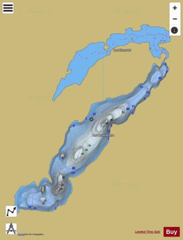 Revelstone Lac depth contour Map - i-Boating App