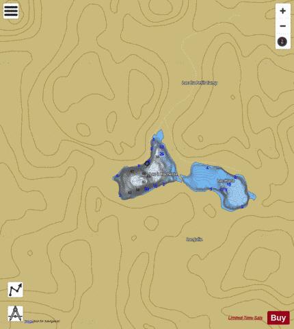 Rochette Lac A depth contour Map - i-Boating App