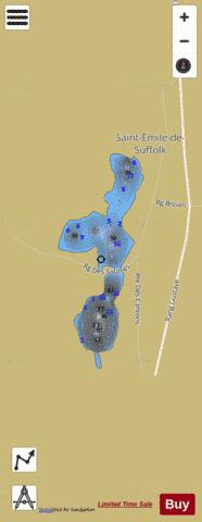 Saint Emile Lac depth contour Map - i-Boating App