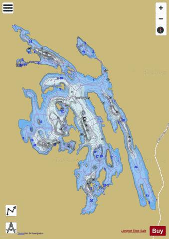 Lac Troyes depth contour Map - i-Boating App
