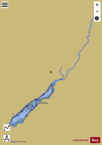 Travers Lac depth contour Map - i-Boating App