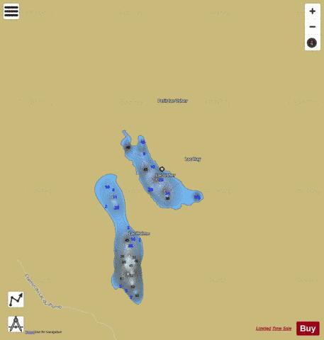 Usher Lac depth contour Map - i-Boating App