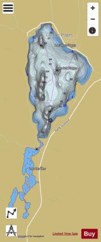 Plages, Lac des depth contour Map - i-Boating App