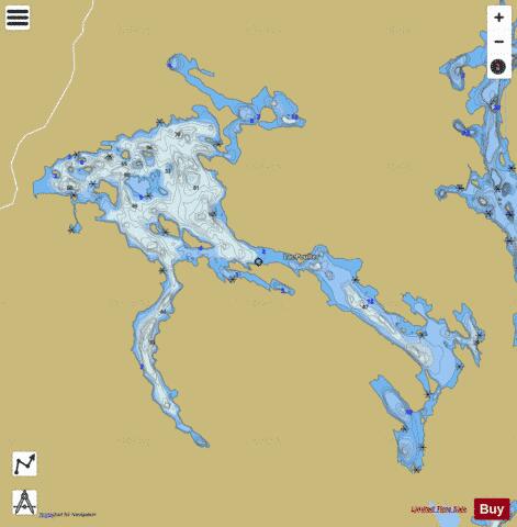 Poulter, Lac depth contour Map - i-Boating App