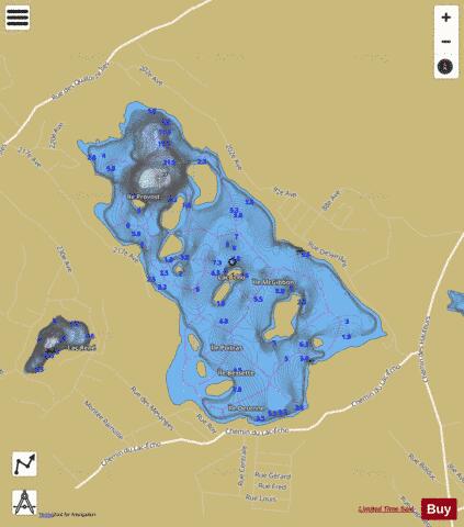 Echo, Lac depth contour Map - i-Boating App