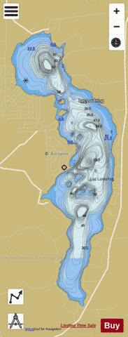 Lovering, Lac depth contour Map - i-Boating App
