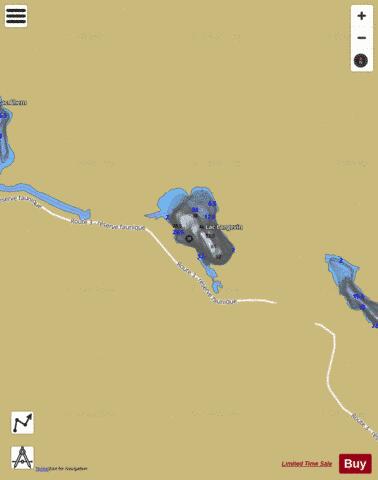 Langevin, Lac depth contour Map - i-Boating App