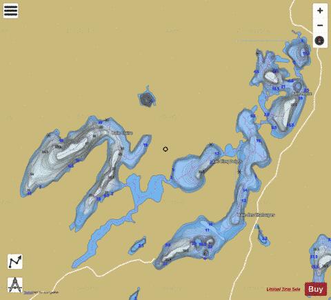 Cinq Doigts, Lac depth contour Map - i-Boating App