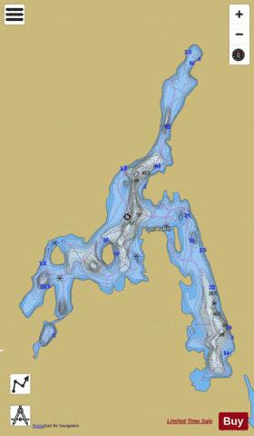 Aubin, Lac depth contour Map - i-Boating App