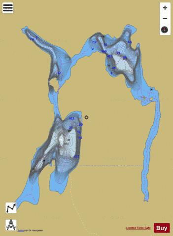 Allies, Lac des depth contour Map - i-Boating App