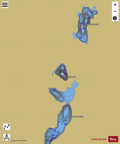 Poudrette, Lac depth contour Map - i-Boating App