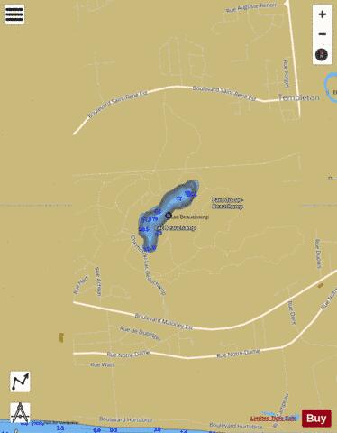 Beauchamp  Lac depth contour Map - i-Boating App