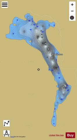Lac Moore depth contour Map - i-Boating App