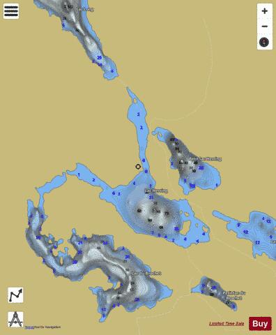 Herring  Lac depth contour Map - i-Boating App