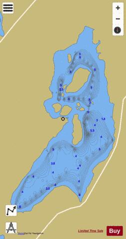 Iles  Lac Des depth contour Map - i-Boating App
