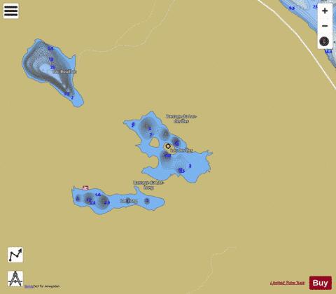 Iles  Lac Des depth contour Map - i-Boating App